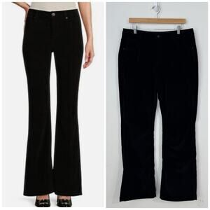 NWT Antonio Melani Veronica Velvet Flare Pants Size 10 Black High Rise